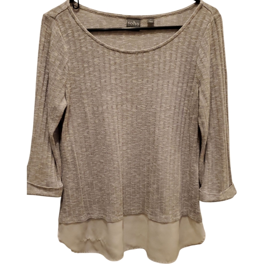 Soho Gray Women's Top Sz M